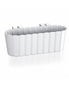 Jardiniera decorativa, suport plastic, alb, 4.9 L, 38.3x21.2x13 cm, Boardee Hook Old
