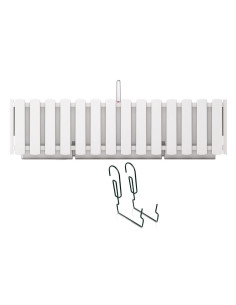 Jardiniera decorativa, suport metalic, sistem irigare, alb, 58x18x16.2 cm, Boardee Fencycase W Old 2