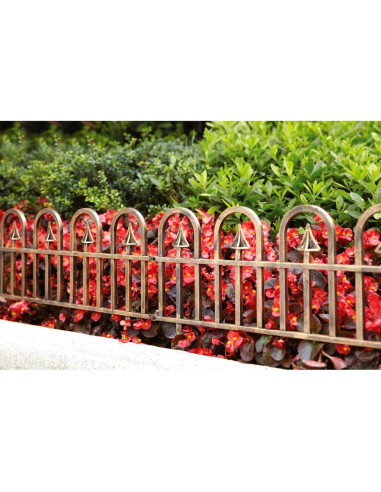 Gard de gradina decorativ, plastic alb, set 4 buc, 60x30.5 cm