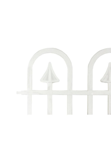 Gard de gradina decorativ, plastic alb, set 4 buc, 60x30.5 cm