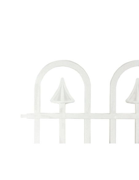 Gard de gradina decorativ, plastic alb, set 4 buc, 60x30.5 cm