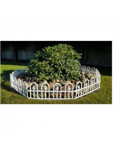 Gard de gradina decorativ, plastic alb, set 4 buc, 60x30.5 cm