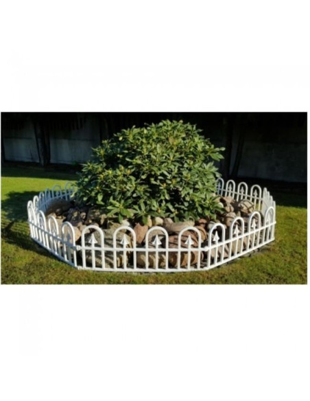 Gard de gradina decorativ, plastic alb, set 4 buc, 60x30.5 cm