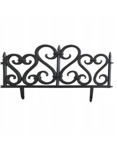 Gard de gradina, plastic negru, set 4 buc, 59.5x37 cm