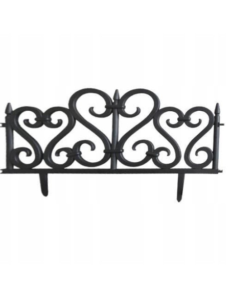 Gard de gradina, plastic negru, set 4 buc, 59.5x37 cm