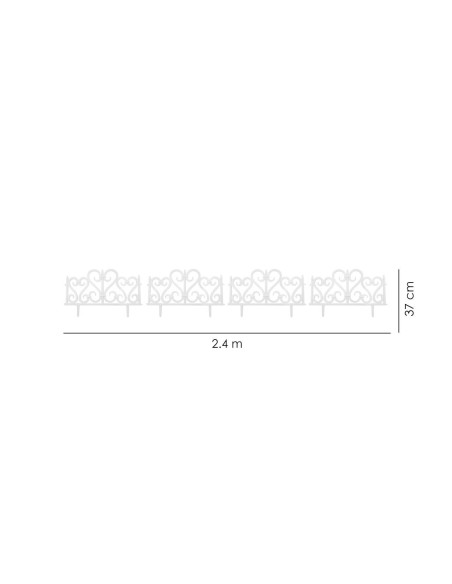Gard de gradina, plastic negru, set 4 buc, 59.5x37 cm