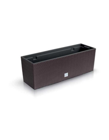 Jardiniera decorativa, imitatie ratan, maro, 58x18x19.5 cm, Rato Case