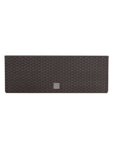 Jardiniera decorativa, imitatie ratan, maro, 58x18x19.5 cm, Rato Case