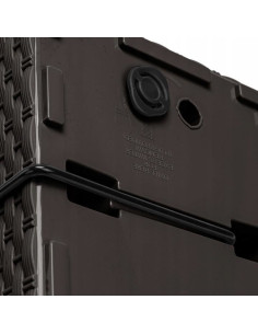 Jardiniera decorativa, suport metalic, imitatie ratan, maro, 58x18x19.5 cm, Rato Case W Old 2