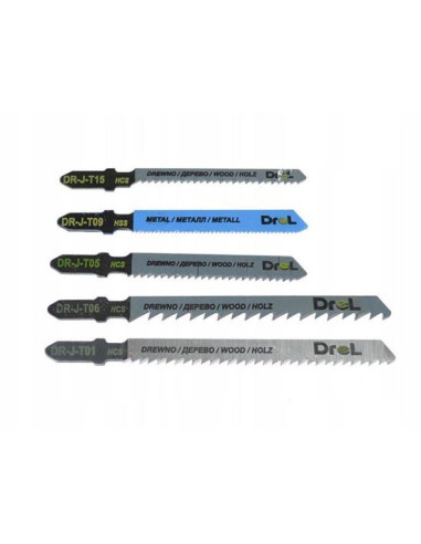 Panza, lama, fierastrau pendular, pentru lemn, metal, prindere tip T, set 5 buc, 100 mm, Drel
