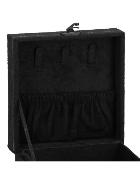 Cutie pentru bijuterii, catifea, negru, 12x12x12 cm, Springos