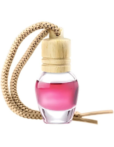 Odorizant Auto in Sticla cu Snur si Capac din Lemn, Aroma Bubble Gum, 8 ml