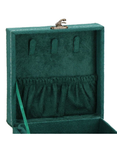 Cutie pentru bijuterii, catifea, verde, 12x12x12 cm, Springos