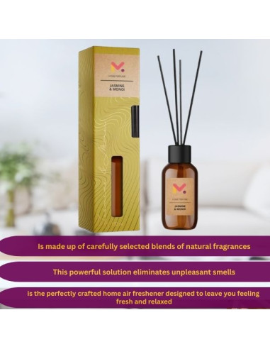 Odorizant cu Betisoare pentru Camera, 125 ml, Aroma Iasomie ?i Monoi