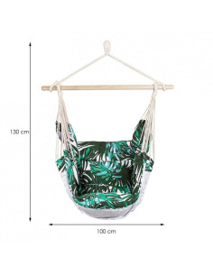 Hamac tip scaun, cu 2 perne, multicolor, max 150 kg, 130x100 cm, Springos 2