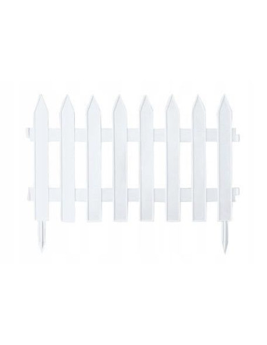 Gard de gradina decorativ, din plastic, alb, set 7 buc, 3.2 m x 35 cm