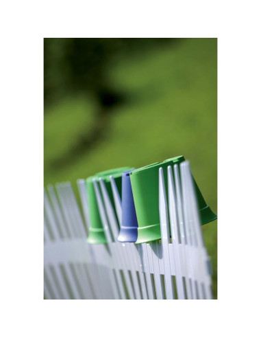Gard de gradina decorativ, din plastic, alb, set 7 buc, 3.2 m x 35 cm