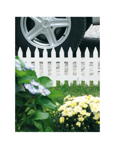 Gard de gradina decorativ, din plastic, alb, set 7 buc, 3.2 m x 35 cm