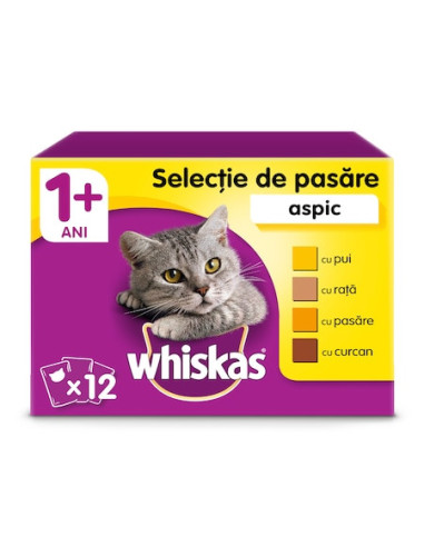 Hrana umeda pentru pisici Whiskas Multipack selectii Pasare 12x100g