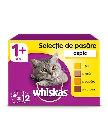 Hrana umeda pentru pisici Whiskas Multipack selectii Pasare 12x100g