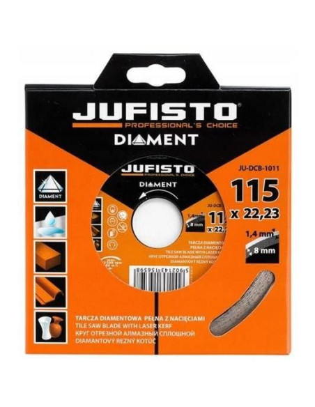 Disc diamantat continuu subtire, 115x1.4 mm, Jufisto