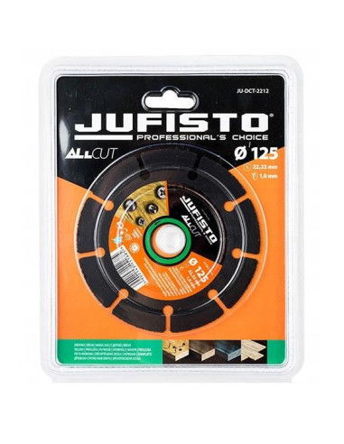 Disc diamantat segmentat, lemn, taiere uscata, 125 mm/1.0 mm, Jufisto