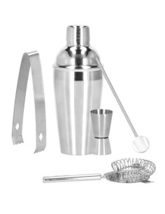Kit pentru barmani, cocktail shaker, inox, set 5 piese, 550 ml, Springos