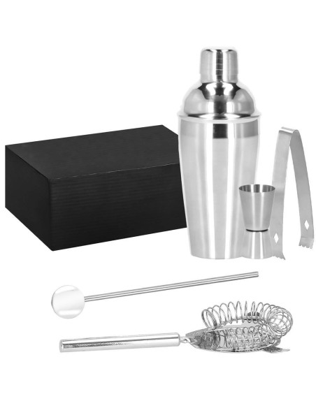Kit pentru barmani, cocktail shaker, inox, set 5 piese, 550 ml, Springos