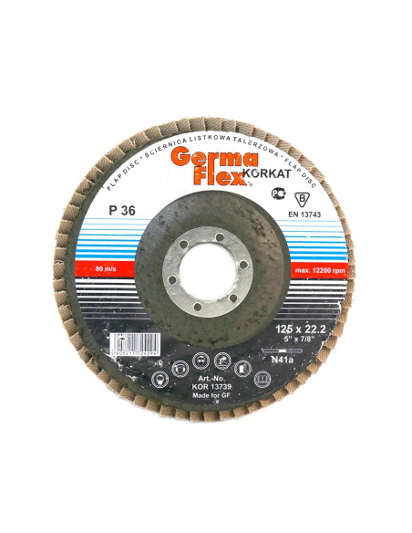 Abraziv/smirghel lamelar frontal, P36, 125 mm