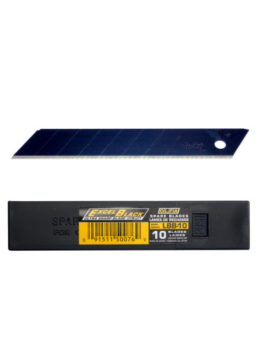 Lame rezerva, Cutter OLFA,  set 10 buc, 18 mm - EXTREM de ascutite - Excel Black