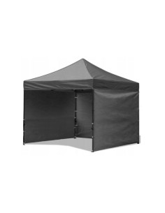 Pavilion pentru gradina/comercial, cadru metalic, 3 pereti, pliabil, gri, 3x3x3.16 m