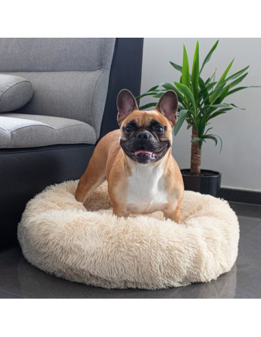 Culcus moale, pentru caine/pisica, crem, 60 cm