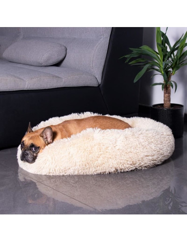 Culcus moale, pentru caine/pisica, crem, 60 cm