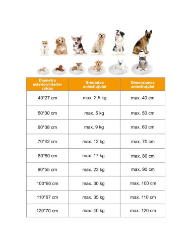 Culcus moale, pentru caine/pisica, crem, 60 cm
