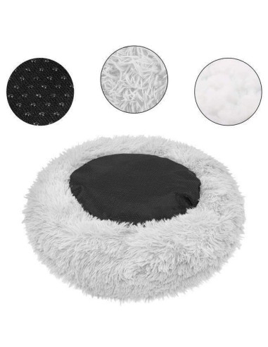 Culcus moale pentru caine/pisica, gri, 90 cm
