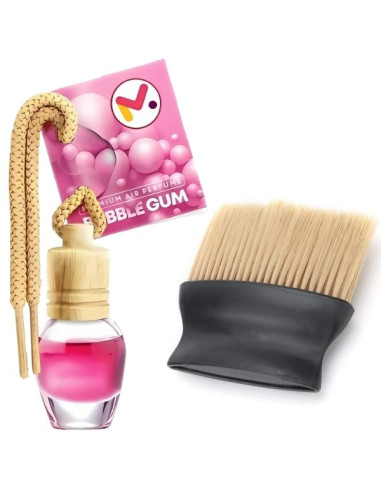 Odorizant Auto Aroma Bubble Gum si Perie cu Maner Ergonomic si Fire din Nylon SoftTouch