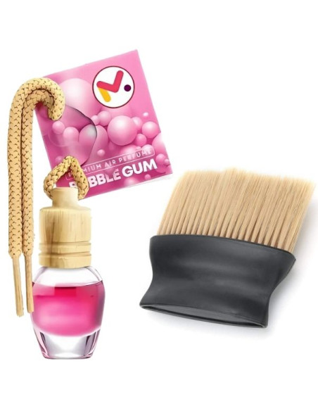 Odorizant Auto Aroma Bubble Gum si Perie cu Maner Ergonomic si Fire din Nylon SoftTouch