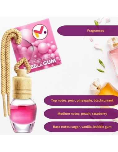 Odorizant Auto Aroma Bubble Gum si Perie cu Maner Ergonomic si Fire din Nylon SoftTouch