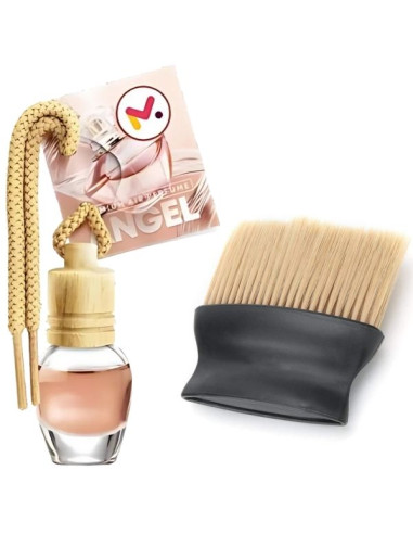 Odorizant Auto Aroma Angel si Perie cu Maner Ergonomic si Fire din Nylon SoftTouch