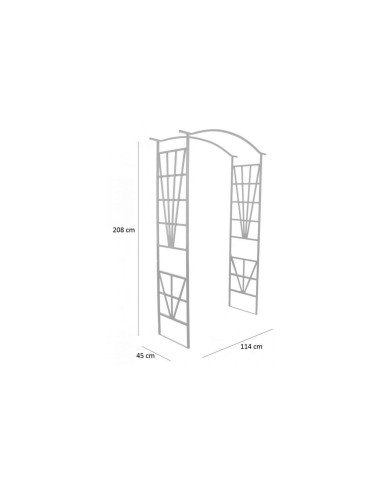 Arcada metalica, pergola, pentru gradina, 114x45x208 cm