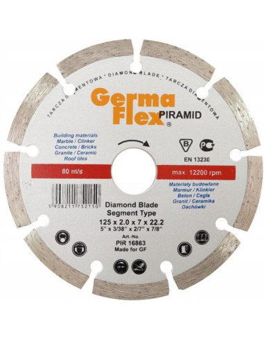 Disc diamantat segmentat, beton, taiere umeda, 230 mm/22.2 mm