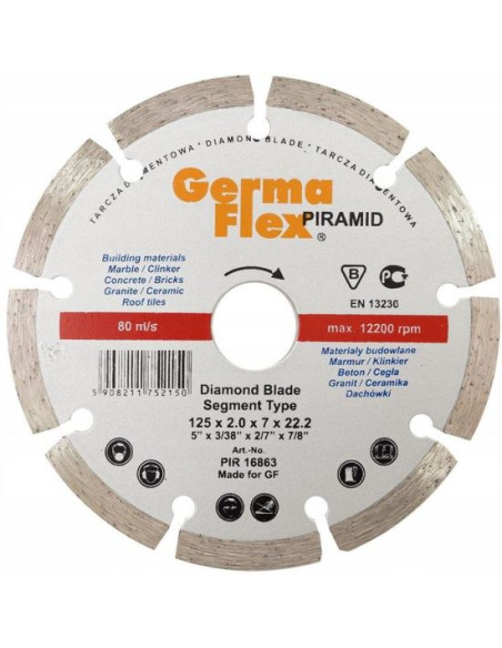 Disc diamantat segmentat, beton, taiere umeda, 230 mm/22.2 mm