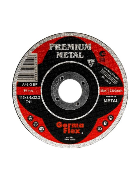 Disc debitat metal, cutie metalica, set 10 buc, 125x1 mm, Premium Metal, Germa Flex