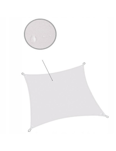 Copertina parasolar, patrata, inele metalice, gri deschis, 5x5 m, Springos