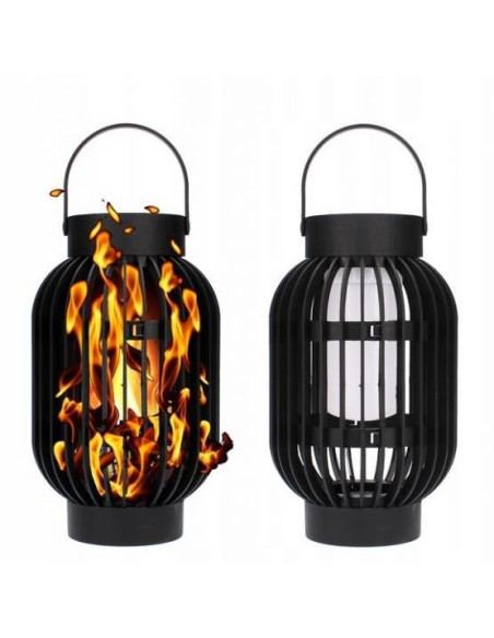 Lampa solara pentru gradina, tip lampion, LED, 12.8x12.8x67 cm