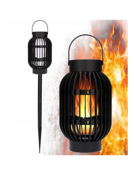 Lampa solara pentru gradina, tip lampion, LED, 12.8x12.8x67 cm