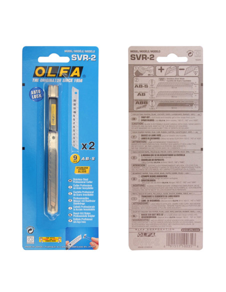 Cutter profesional OLFA, otel inoxidabil, 9mm lama cu auto-blocare + doua lame bonus 9 mm