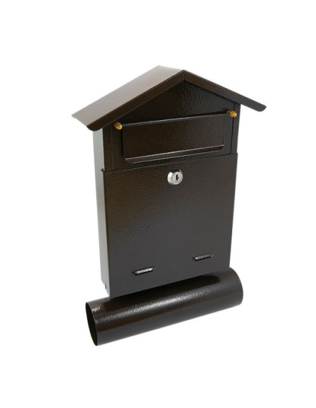 Cutie postala, cu loc pentru ziar, maro, format B6, 23x7x37.5 cm, Damech