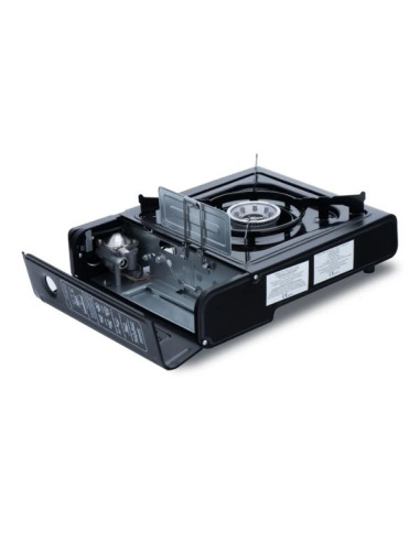 Aragaz Portabil pe Gaz, 1 Arzator Alimentat cu Butan, 1.9 W, Dimensiuni Compacte 35.5 x 30.5 x 10 cm, Negru