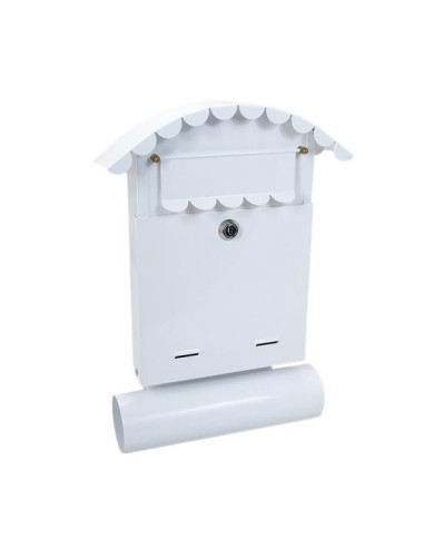 Cutie postala, cu loc pentru ziar, alb, format B6, 24.5x7x36.5 cm, Damech
